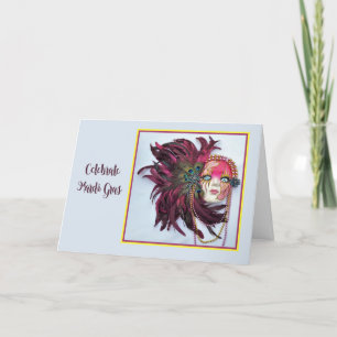 Carte Mardi Gras avec magnifique Masque