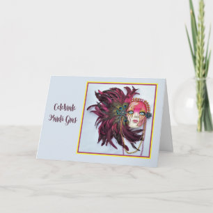Carte Mardi Gras avec magnifique Masque