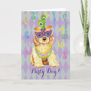 Carte Mardi Gras Cocker Spaniel