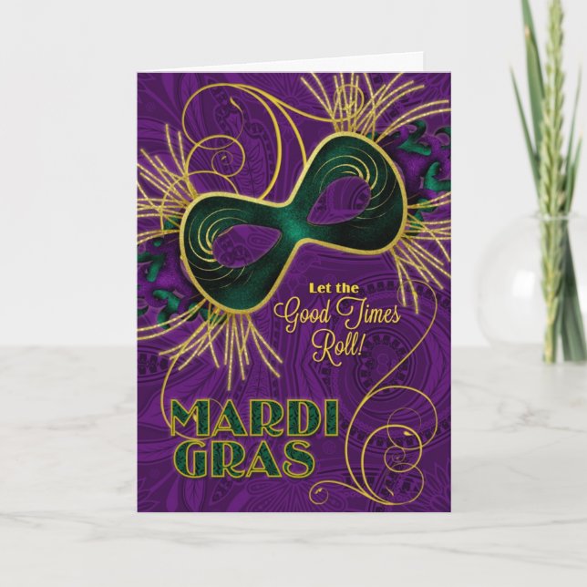Carte Mardi Gras Laissez les bons moments rouler ! (Devant)