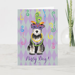 Carte Mardi Gras Mini Schnauzer