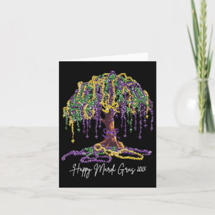 Carte Mardi Gras Tree Beads Nouvelle-Orléans 2025 Aquare