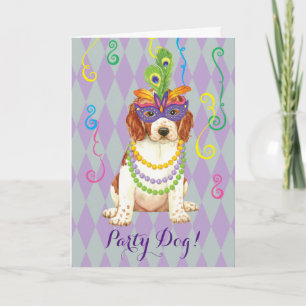 Carte Mardi Gras Welsh Springer Spaniel