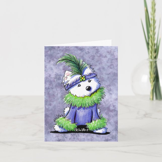 Carte Mardi Gras Westie Terrier (Devant)
