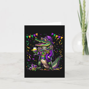 Carte Mardigator Mardi Gras Alligator Costume Hommes Fem
