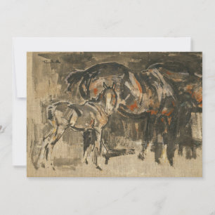 Carte Mare et poulain   Joseph Crawhall