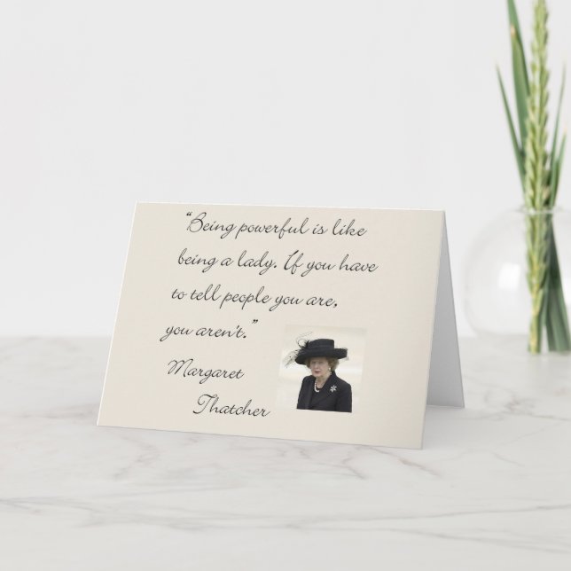 Carte Margaret Thatcher Cite "Être puissant..." (Devant)