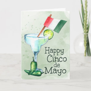 Carte Margarita avec drapeau mexicain pour Cinco de Mayo