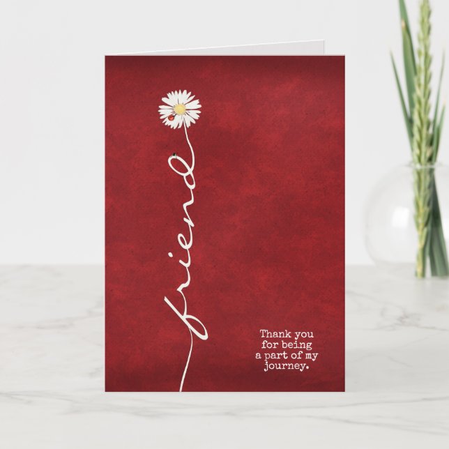 Carte marguerite avec ladybugs pour ami merci (Devant)