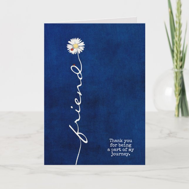 Carte marguerite avec ladybugs pour ami merci (Devant)