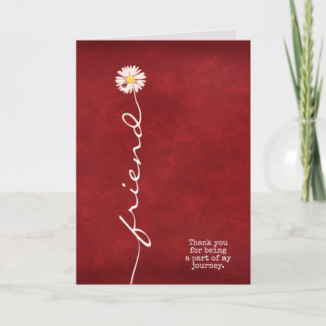 Carte marguerite avec ladybugs pour ami merci (Devant)