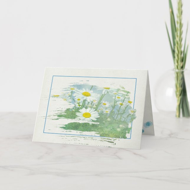 Carte marguerite blanche pour anniversaire (Devant)