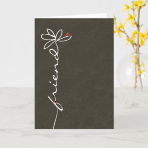 Carte marguerite d'anniversaire de l'ami et coccinelles 