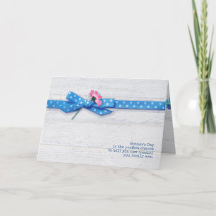 Carte marguerite dans le ruban à points polka Fête des M