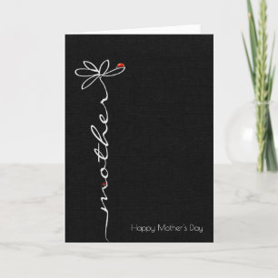 Carte Marguerite et coccinelles du jour de mère sur le