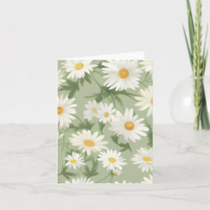 Carte Marguerites blanches sur vert