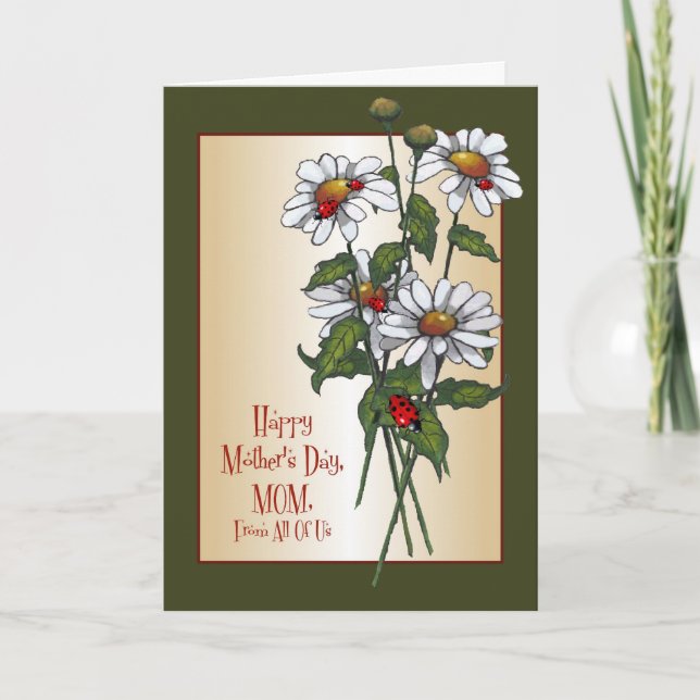 Carte Marguerites et coccinelles : Le jour de mère (Devant)
