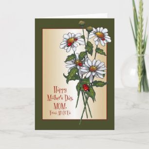 Carte Marguerites et coccinelles : Le jour de mère