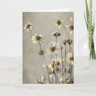 Carte Marguerites séchées pensant à vous