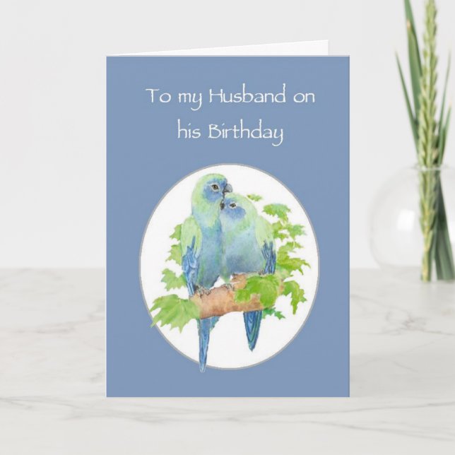 Carte Mari Anniversaire Cute Cuddin Parrot Couple (Devant)