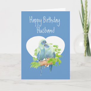 Carte Mari Anniversaire, Parrots Romantiques, Oiseaux
