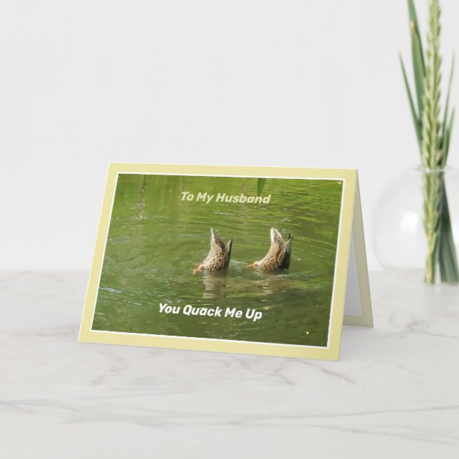 Carte Mari Bonne Anniversaire Mignonne Canards Drôle (Devant)