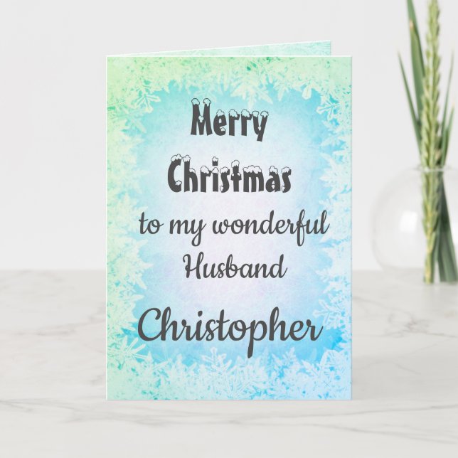 Carte Mari de Noël Joyeux Personnalisé (Devant)