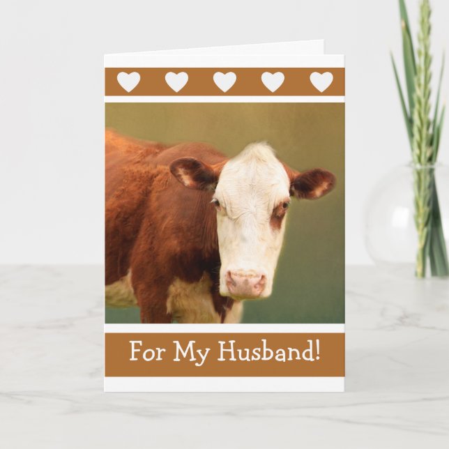 Carte Mari Drôle Vache Heureux Anniversaire (Devant)