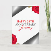 Mari floral argenté fin 25e anniversaire