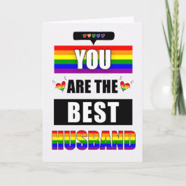 Carte Mari Je t'aime Typographie LGBTQ Arc-en-ciel