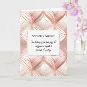 Carte Mariage Abstrait Pearl Blush Rose Rose