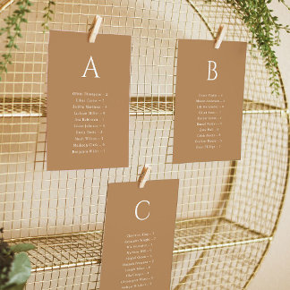 Carte Mariage Alphabétique en Terracotta