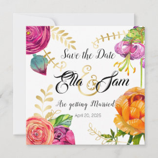 Carte Mariage amusant floral 