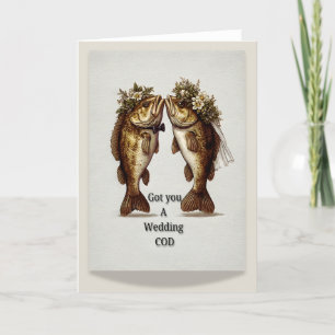 Carte Mariage amusante Poisson "A vous une COD M