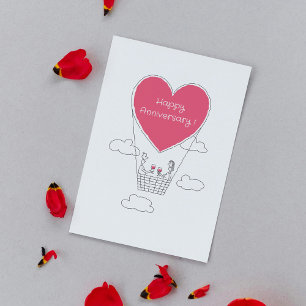 Carte Mariage Anniversaire Red Heart Marié Couple Card