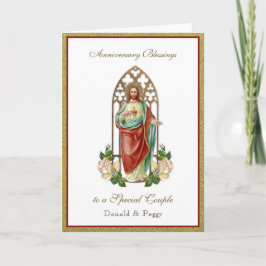 Carte Mariage Anniversaire Religieux Sacré Coeur Jésus