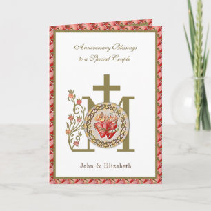 Carte Mariage Anniversaire Religieux Vierge Marie Jésus 