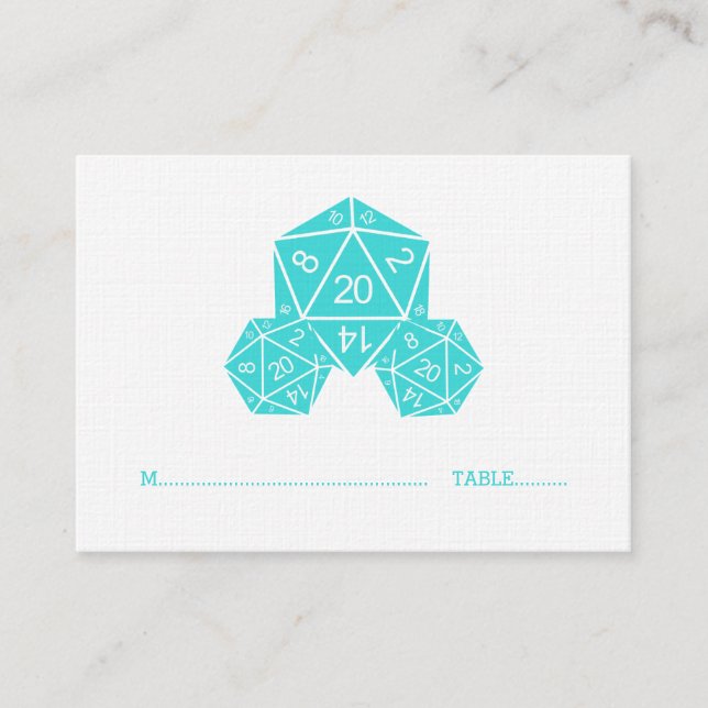 Carte Mariage Aqua D20 Dice (Devant)