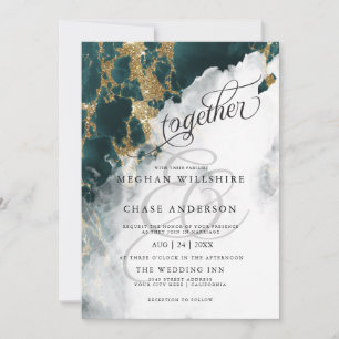 Carte MARIAGE   Aquarelle Sapphire Turquoise BarefootBri