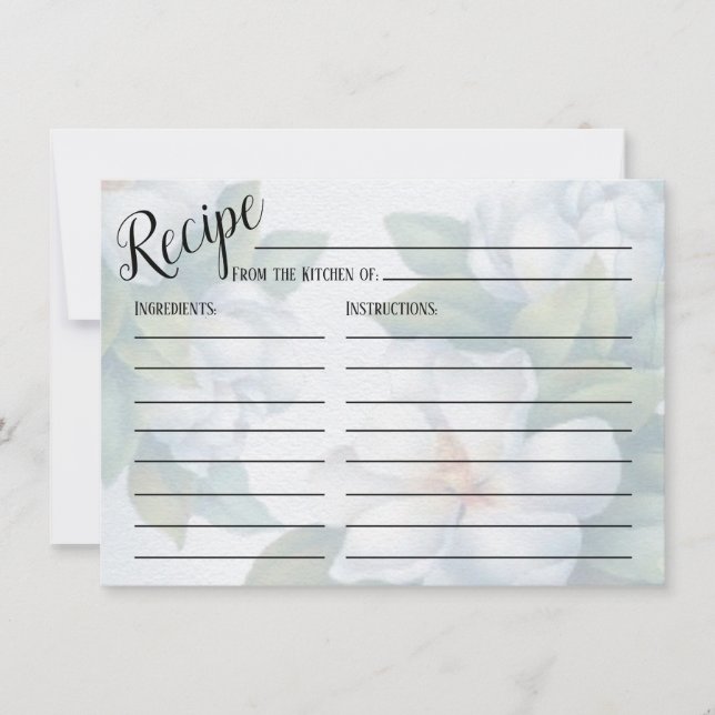 Carte Mariage argent blanc Dogwood Blossom Recette (Devant)
