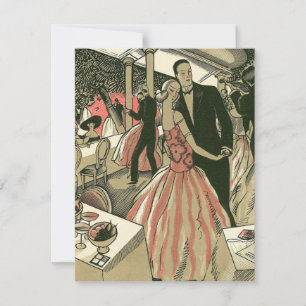 Carte Mariage Art Déco vintage, Première Danse pour mari