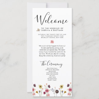 Carte 🌸 💍 Mariage aux fleurs sauvages Bienvenue