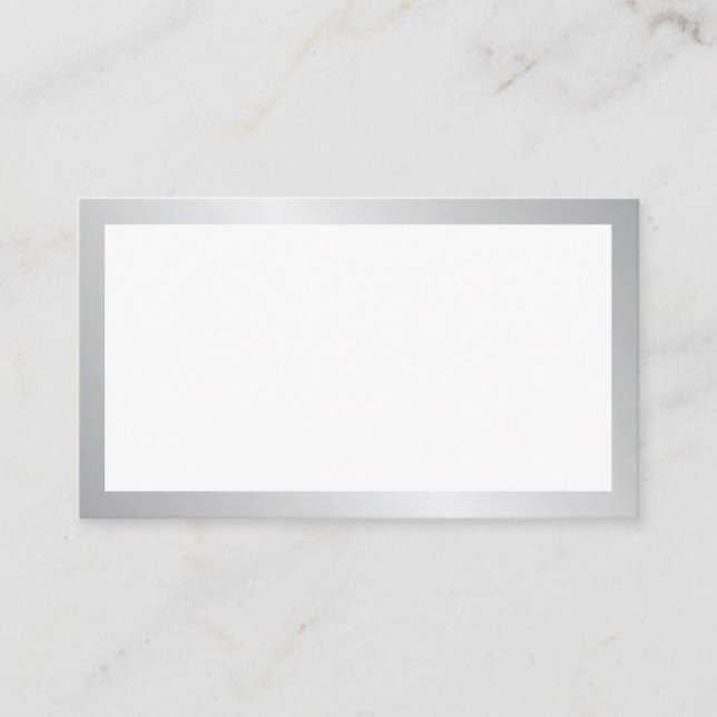 Carte Mariage blanche élégante en argent (Devant)