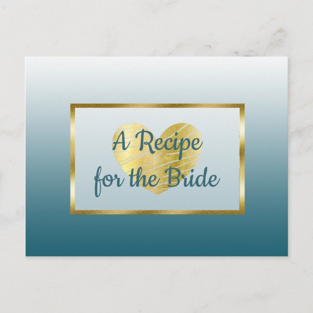 Carte mariage Bleu Ardoise et Beurre Or Recette (Devant)