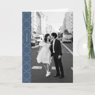Carte Mariage bleu avec Motif en lattes