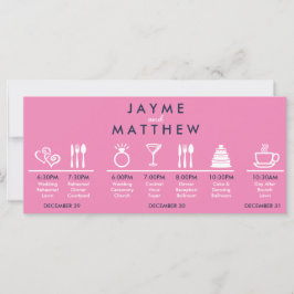 Carte Mariage bleu bleu marine Timeline Welcome Bag Note