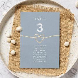 Carte Mariage bleu Dusty avec le coeur