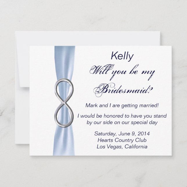 Carte Mariage Blue Infinity Bridesmaid (Devant)