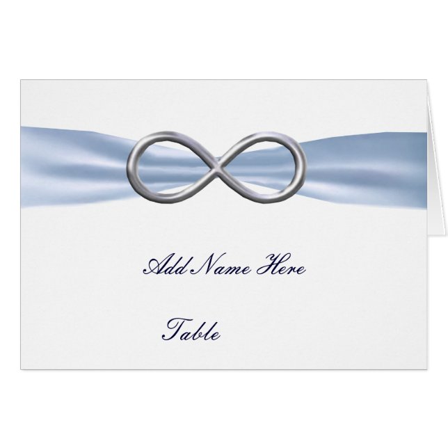 Carte Mariage Blue Infinity Table Place (Devant Horizontal)
