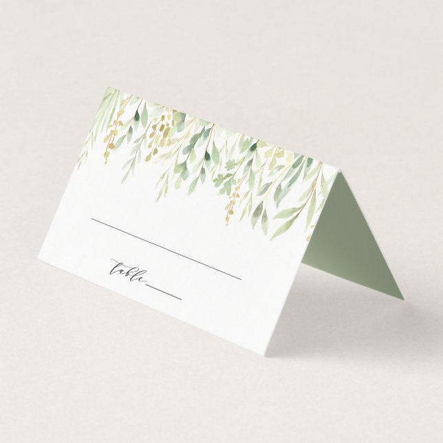 Carte Mariage Botanique du Foliage Vert (Front)